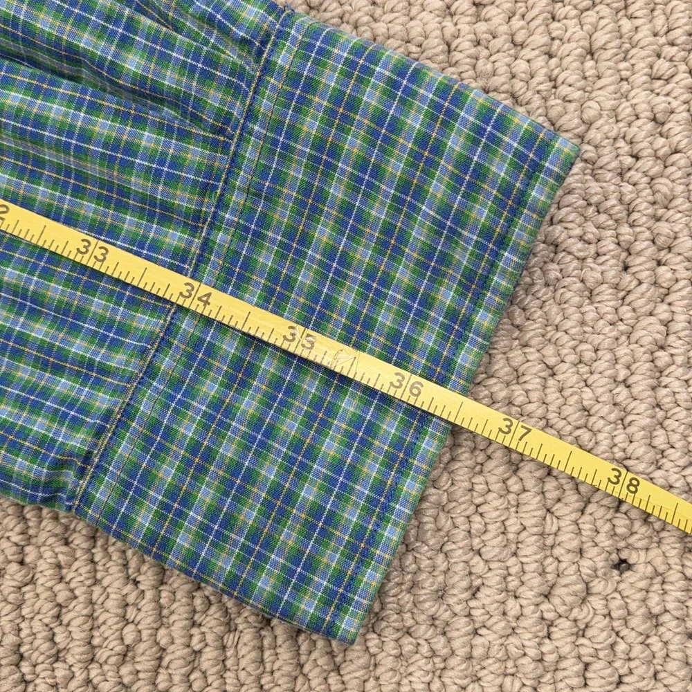 Polo Ralph Lauren Regent Classic Fit Long‎ Sleeve Shirt Green Blue Plaid Mens XL